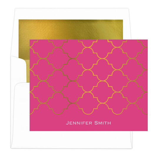 Gate Foil Stamped Folded Note Cards with Lined Envelopes